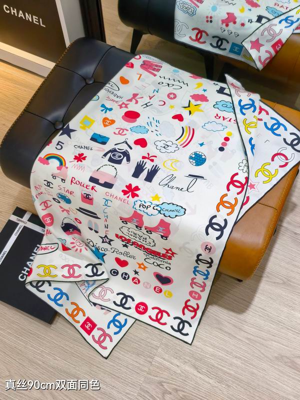 Chanel silk scarf 90X90cm E051721